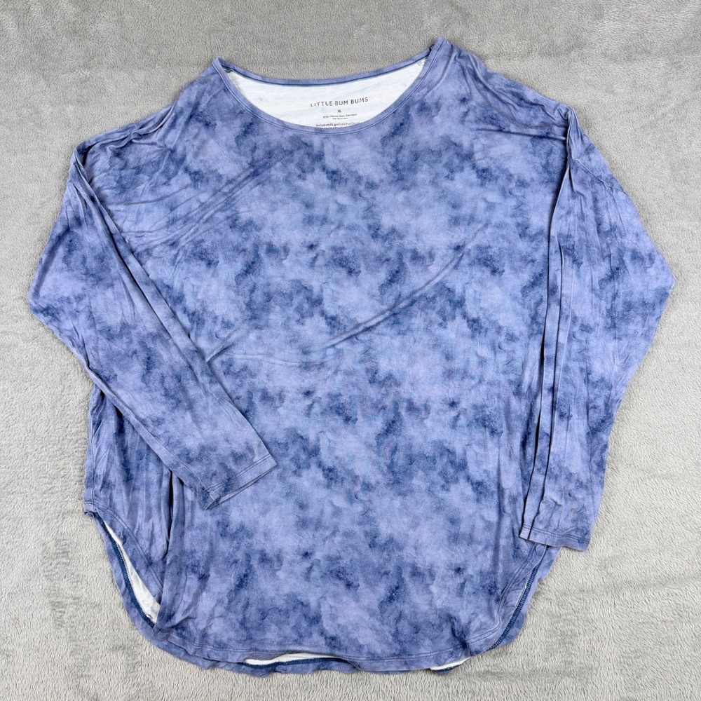 Little Bum Bums XL Blue Tie Dye Bamboo Viscose Long Sleeve Oversized Tunic Top